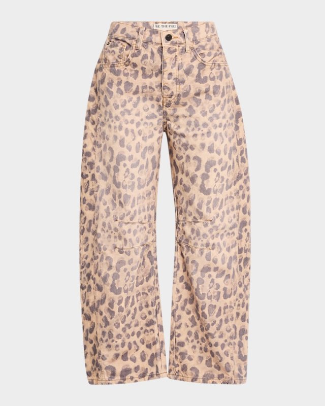We The Free Good Luck Printed Barrel Jeans